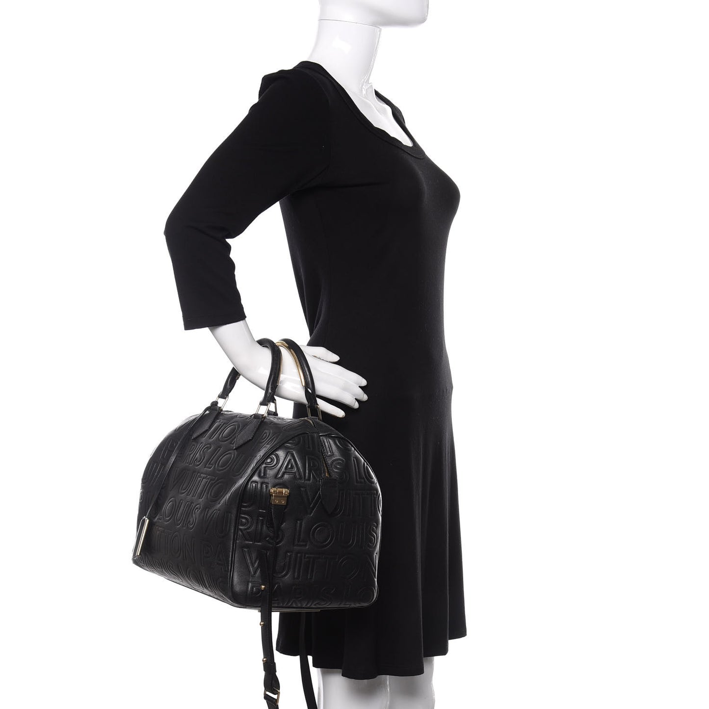 Calfskin Embossed Speedy Cube 30 Black