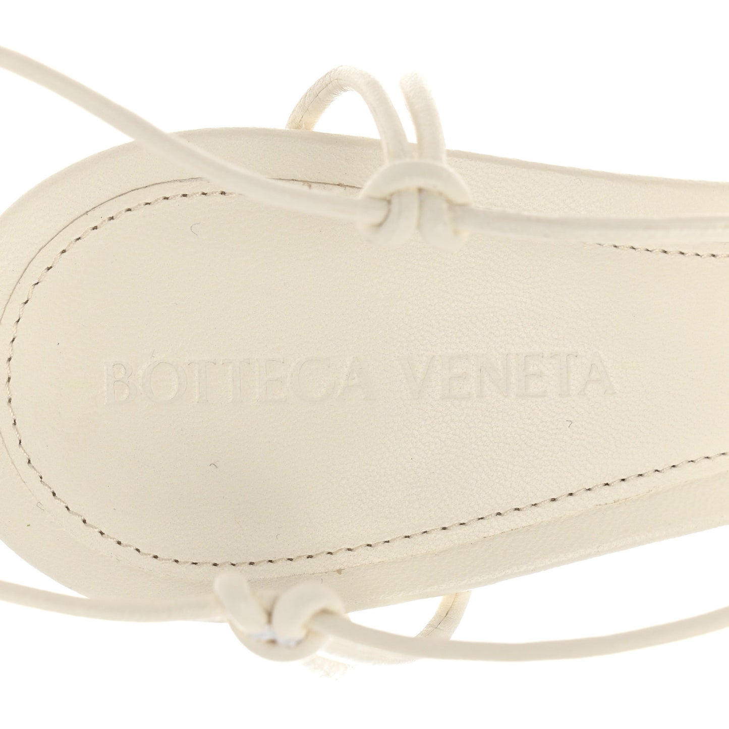 Nappa Dot Ankle Tie Sandals 39 White
