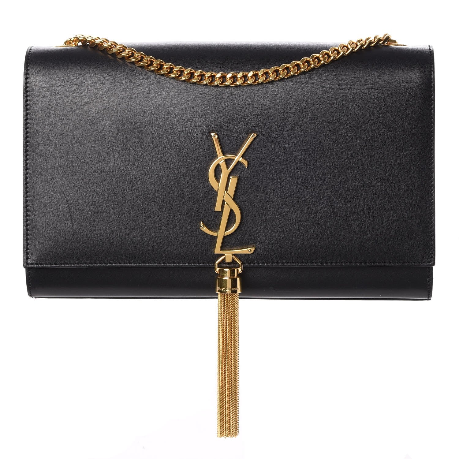 Saint Laurent Smooth Calfskin Medium Classic Monogram Kate Tassel Satchel Black 1 of 9