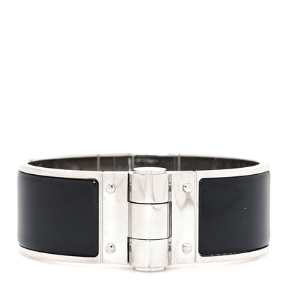 Hermes Enamel Charniere Uni Wide Hinged Bracelet S Black 1 of 5