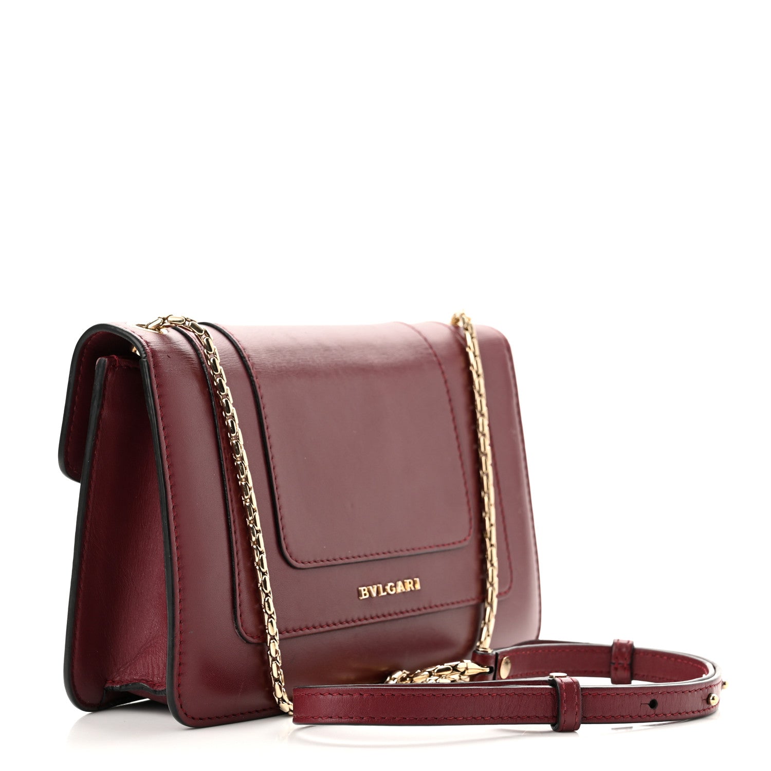 Bulgari Calfskin Serpenti Forever Shoulder Bag Bordeaux 3 of 9