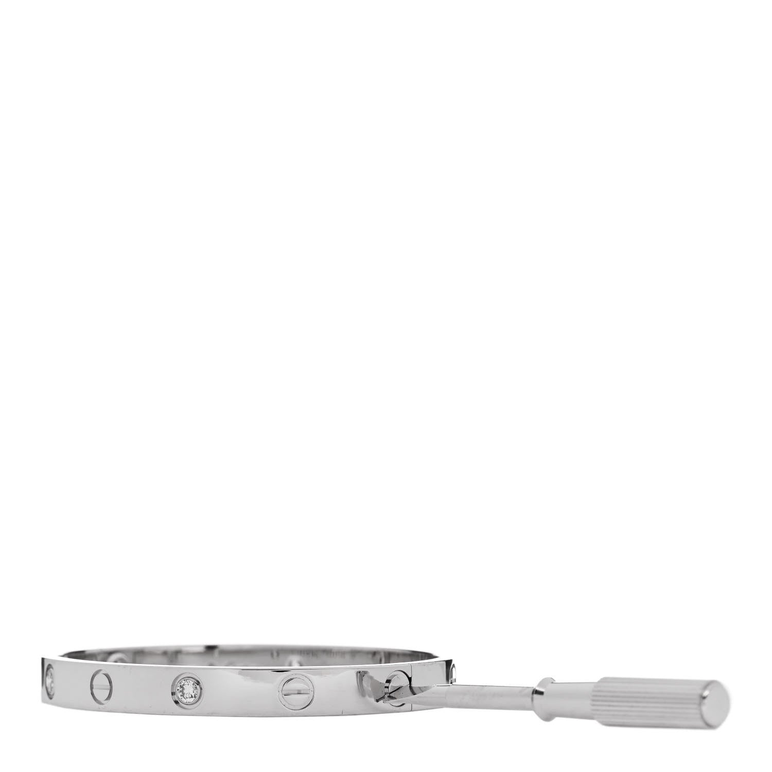 Cartier 18K White Gold 4 Diamond LOVE Bracelet 16 4 of 9