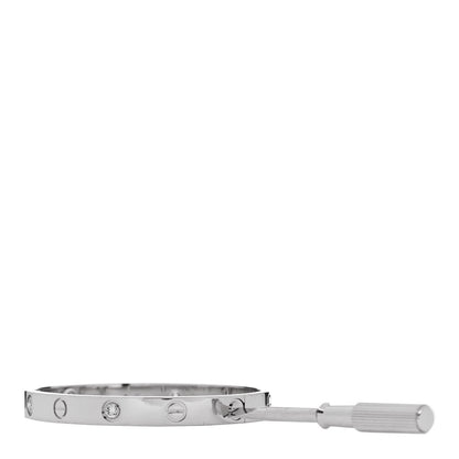 Cartier 18K White Gold 4 Diamond LOVE Bracelet 16 4 of 9