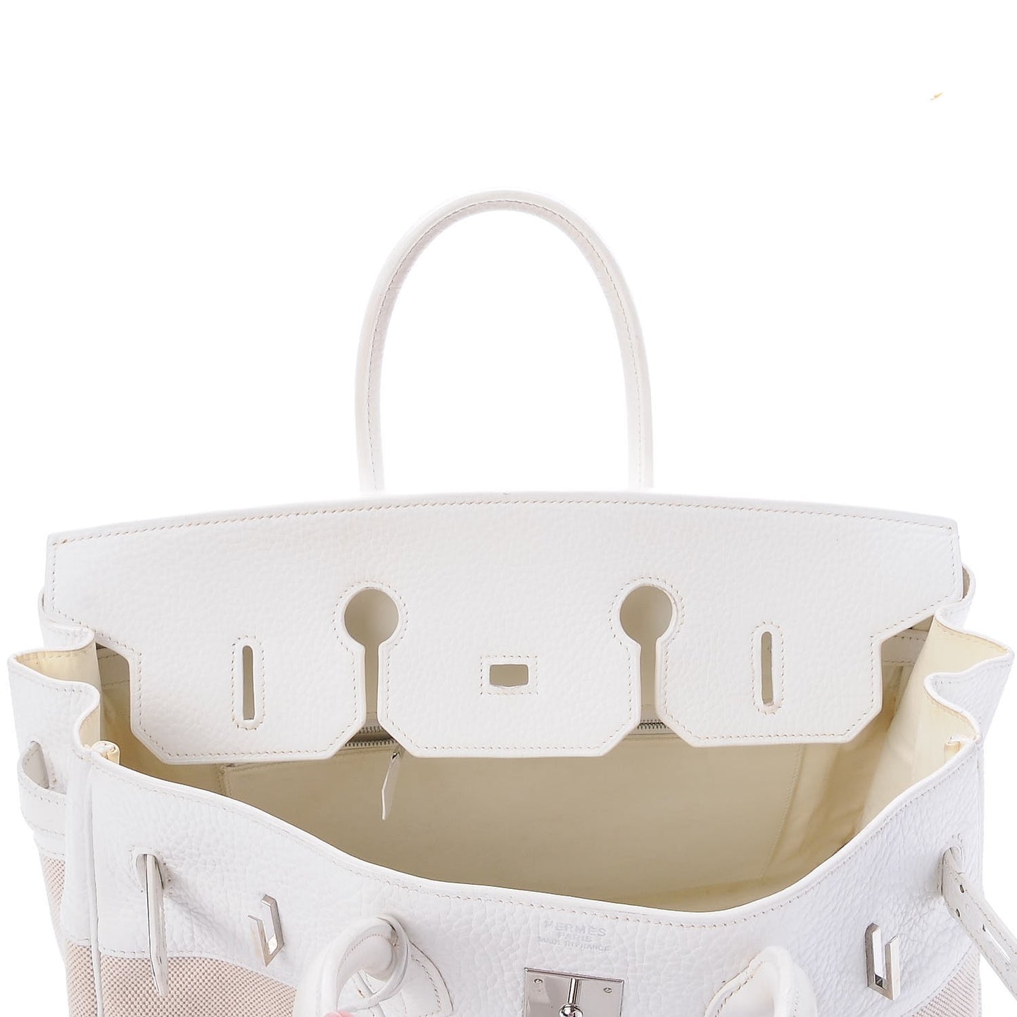 Toile Taurillon Clemence Birkin 35 White