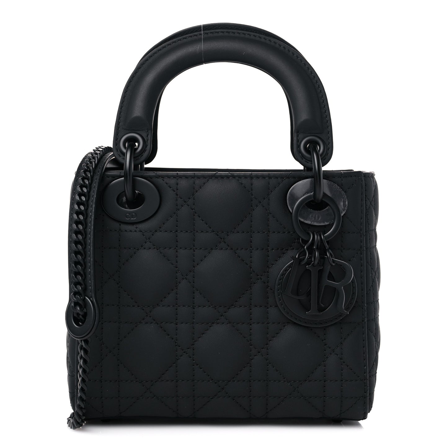 Ultra Matte Calfskin Cannage Mini Lady Dior Black