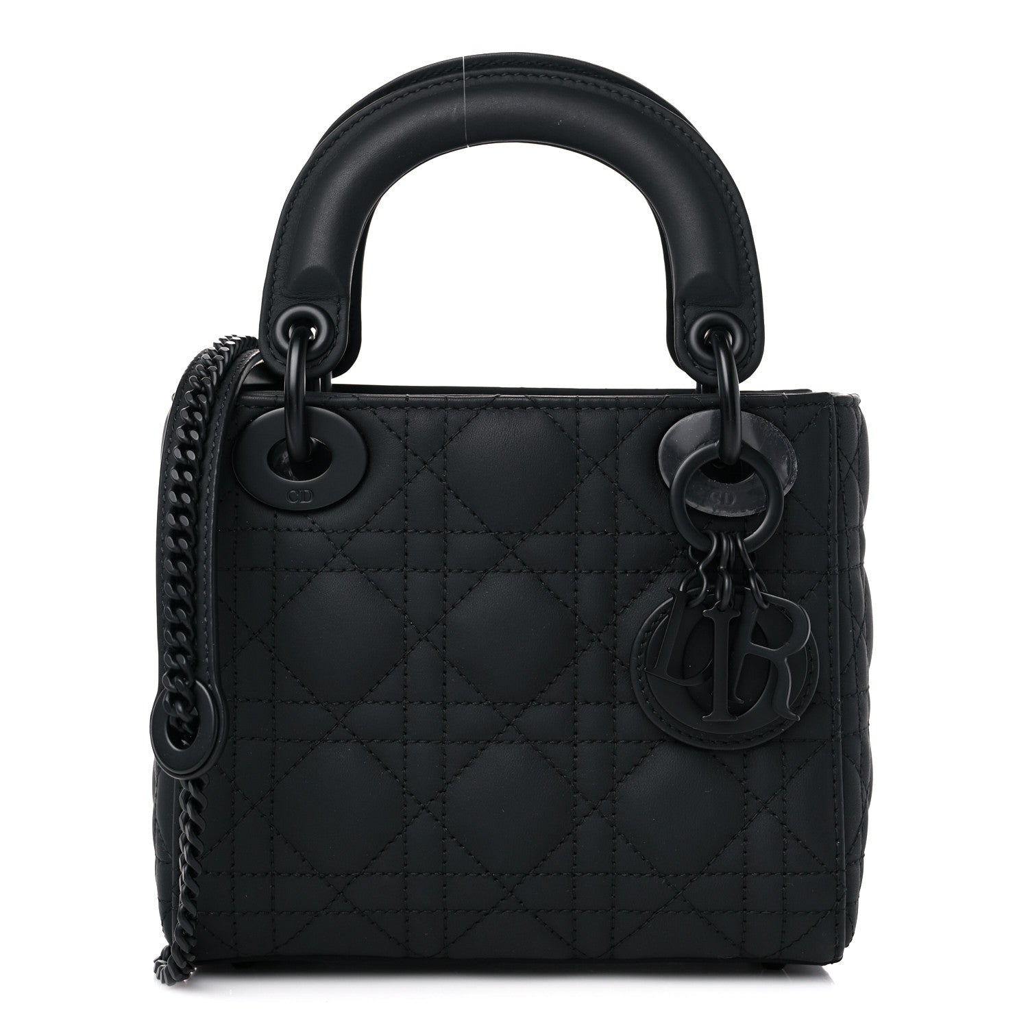 Christian Dior Ultra Matte Calfskin Cannage Mini Lady Dior Black 1 of 9