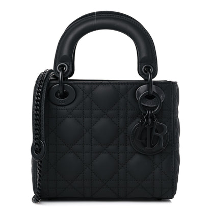 Christian Dior Ultra Matte Calfskin Cannage Mini Lady Dior Black 1 of 9