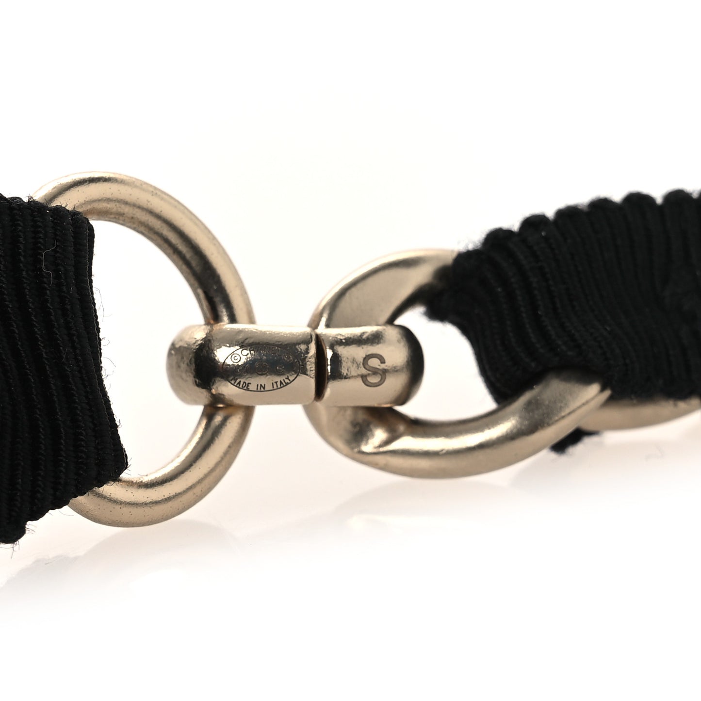 Grosgrain Chain CC Bow Belt Black