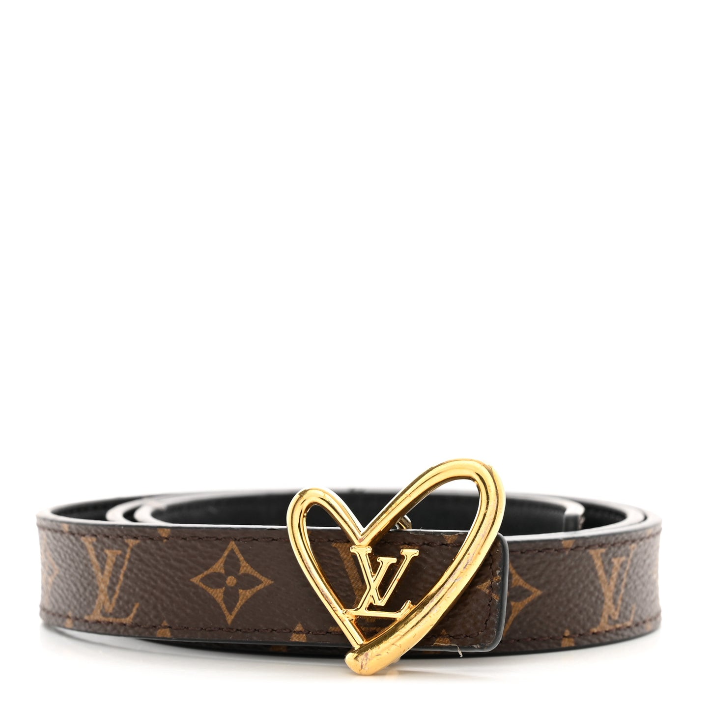 Calfskin Monogram 30mm Fall In Love Heart Reversible Belt 80 32 Black