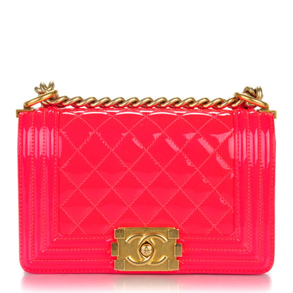 Chanel Patent Calfskin Quilted Small Boy Flap Pink 1 of 9