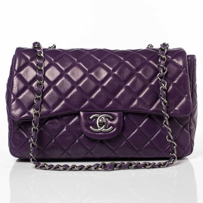 Chanel Lambskin Jumbo Single Flap Purple 1 of 10