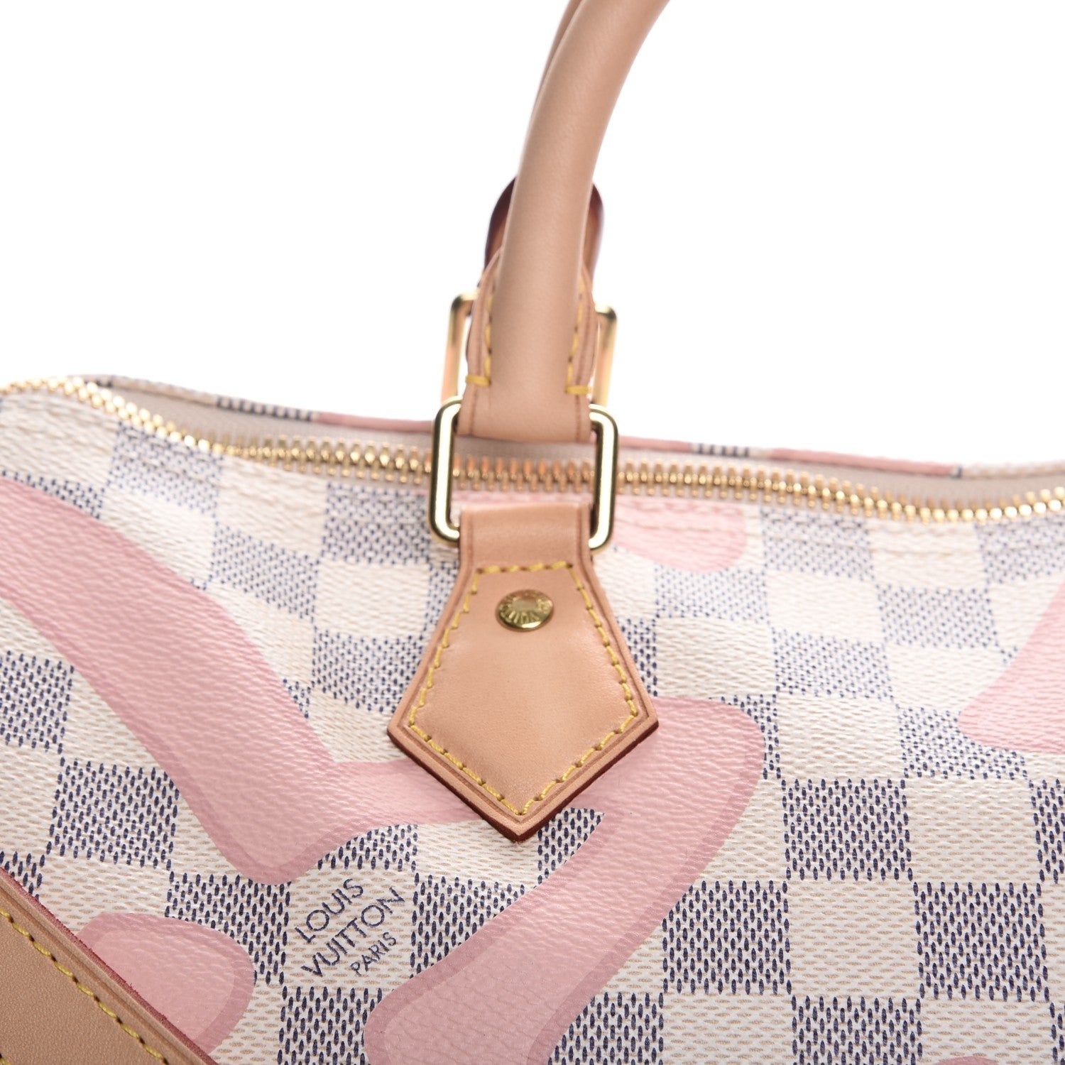 Louis Vuitton Damier Azur Tahitienne Speedy Bandouliere 30 Rose Ballerine 9 of 10
