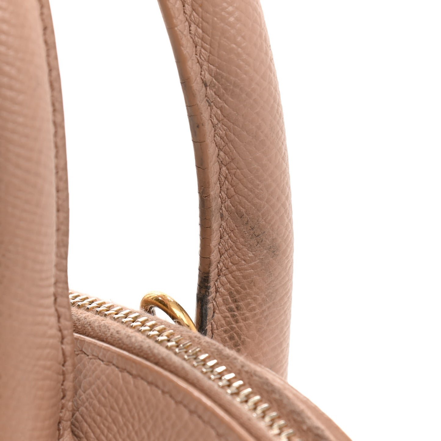 Grained Calfskin S Ville Top Handle Bag Beige Tapioca