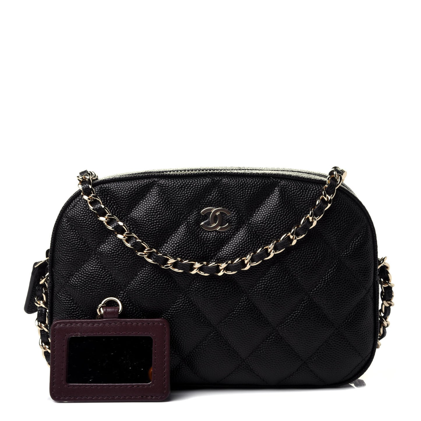 Caviar Quilted Vanity With Chain Black