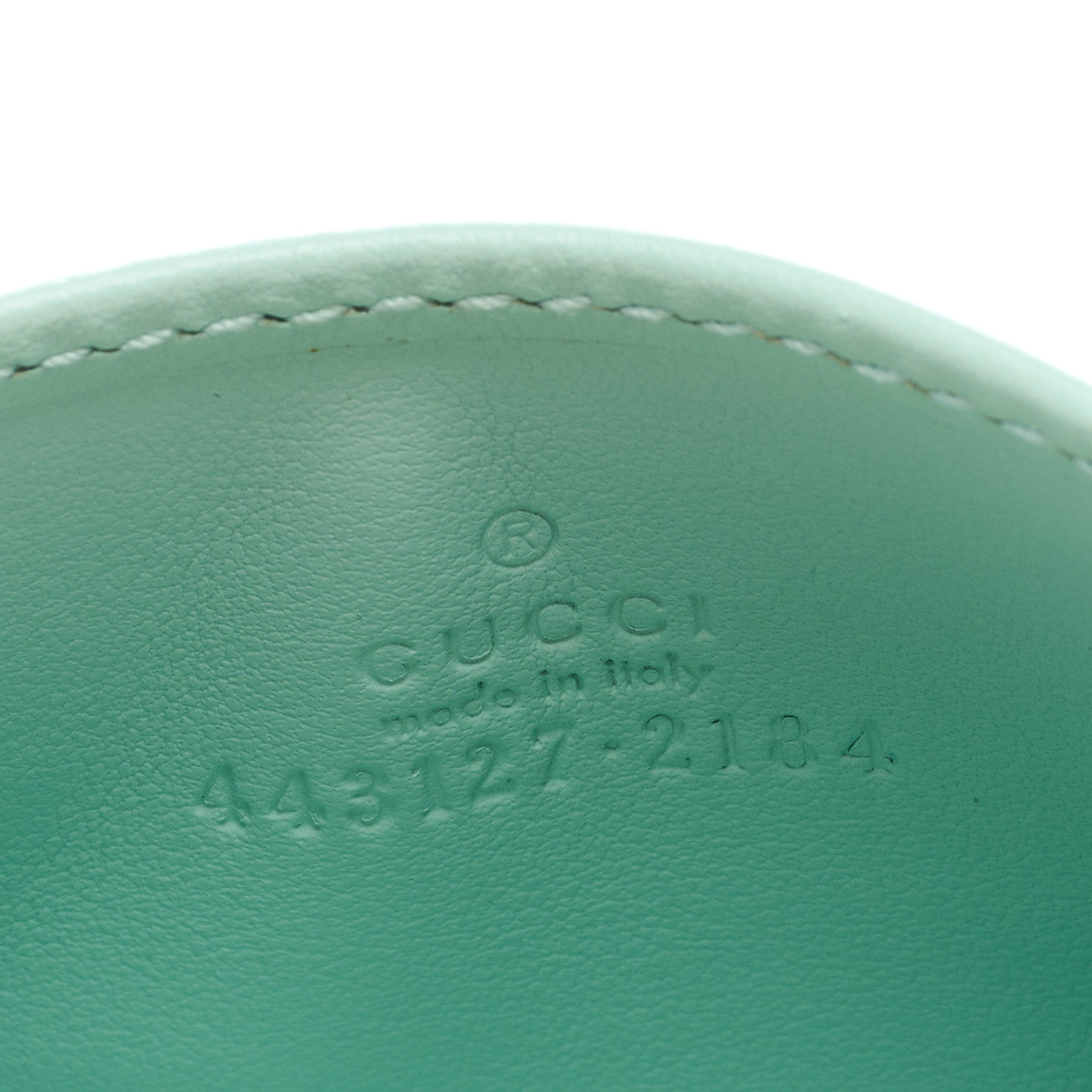 Gucci Calfskin Matelasse GG Marmont Card Holder Water Green 6 of 6