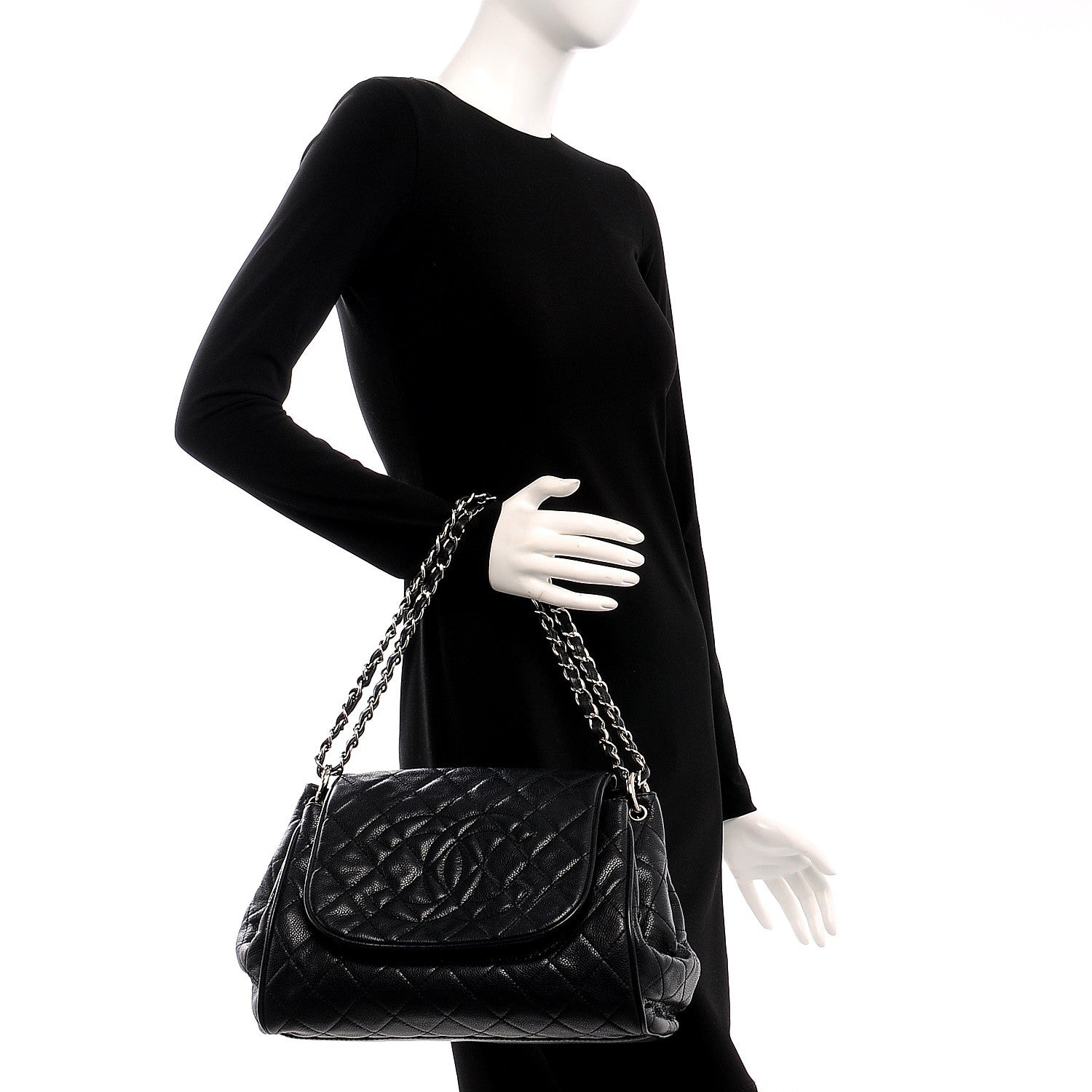 Chanel Caviar Quilted Timeless Accordion Flap Black 2 of 9