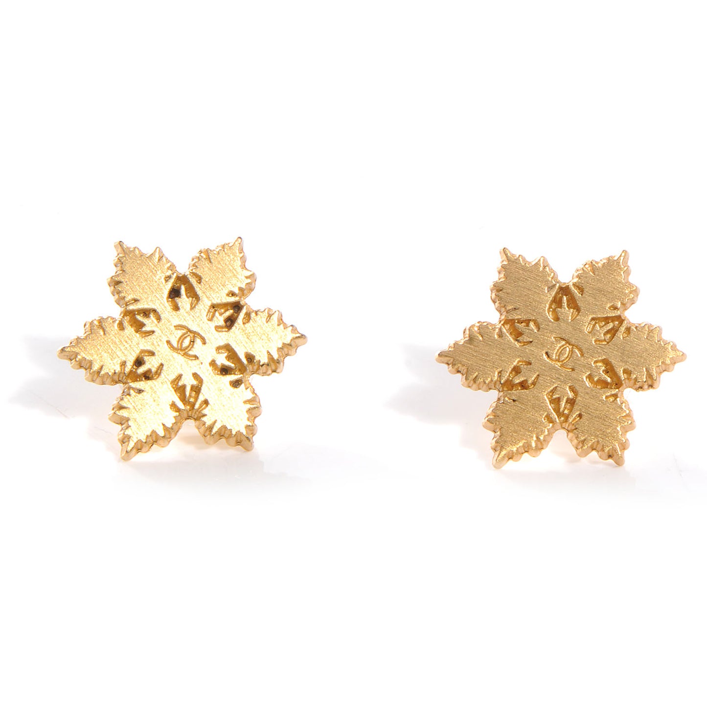 CC Snowflake Pierced Earrings Gold