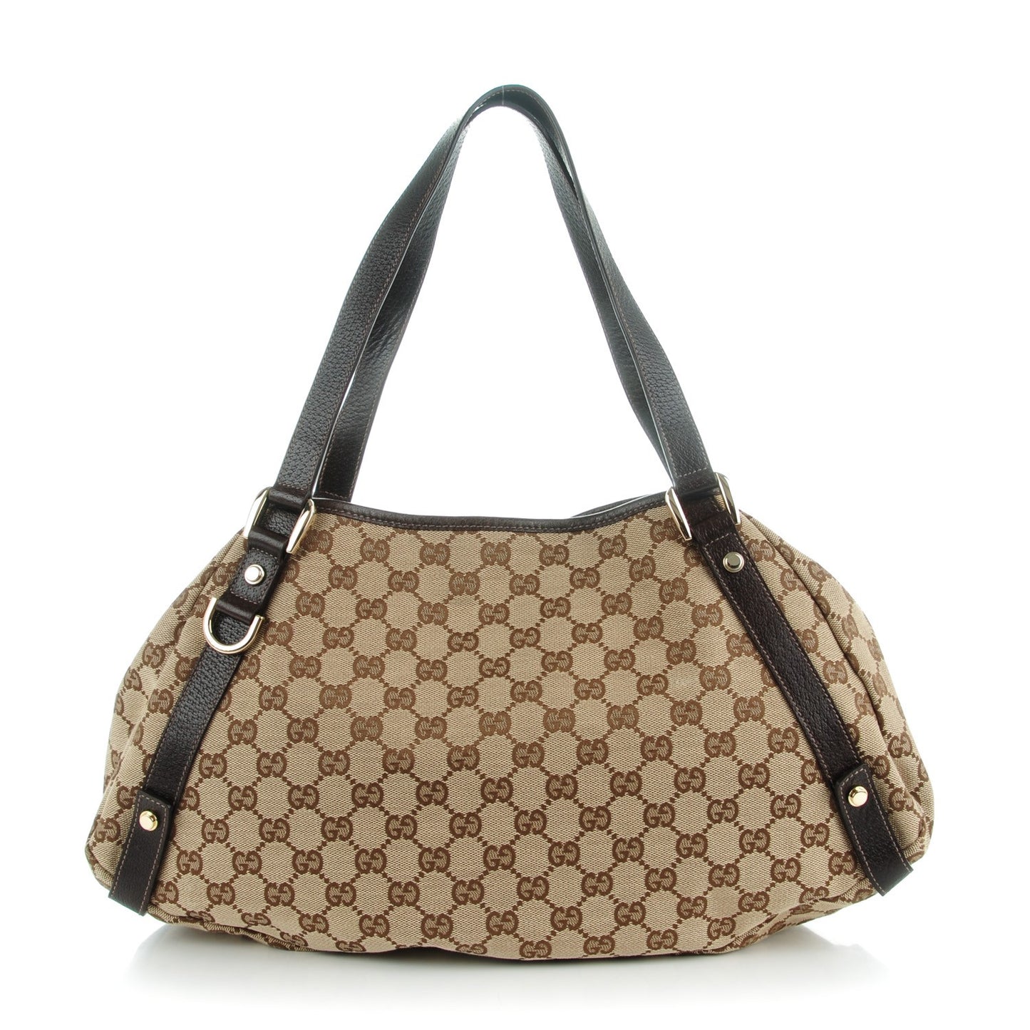 Monogram Medium Abbey Shoulder Bag Dark Brown