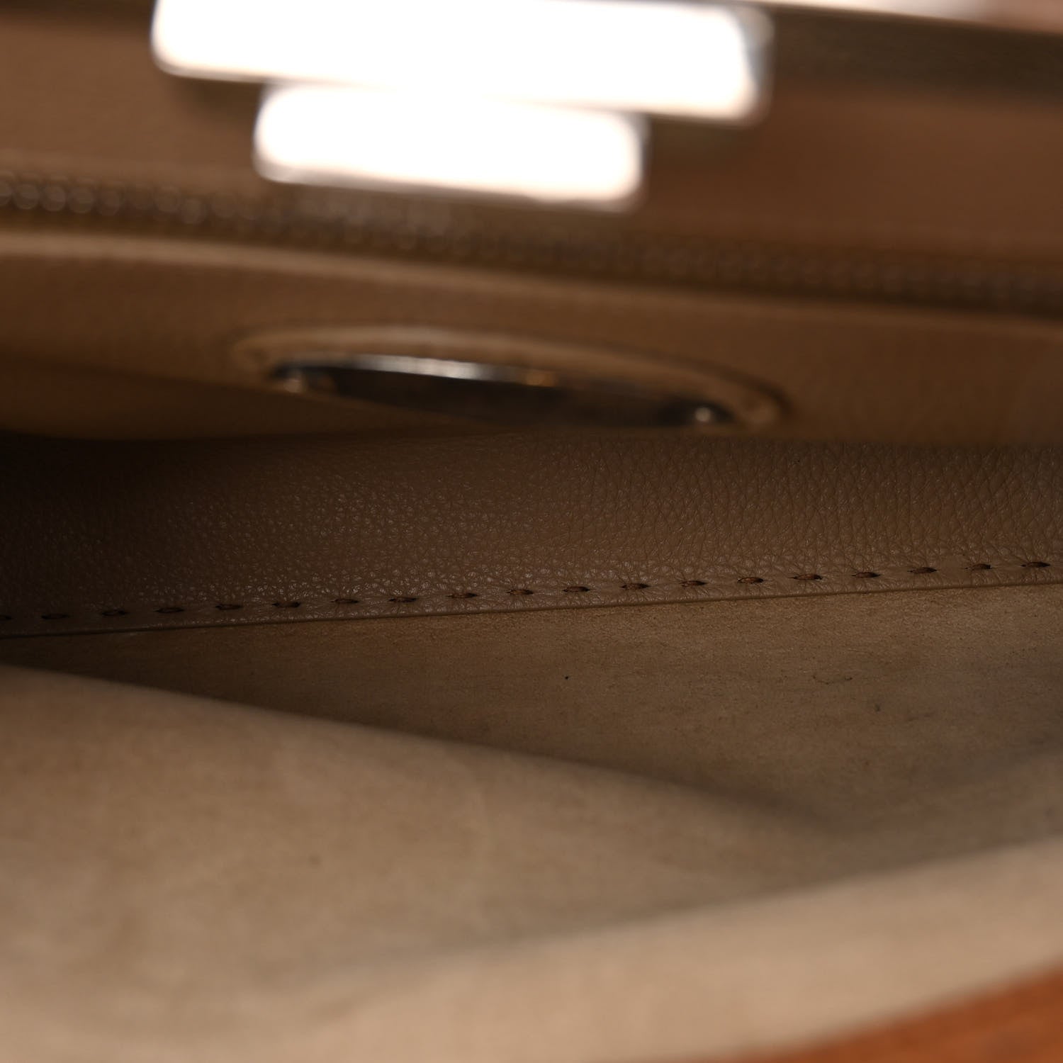 Fendi Cuoio Romano Selleria Bi-Color Medium Peekaboo Iconic Satchel Mou Deserto 5 of 12