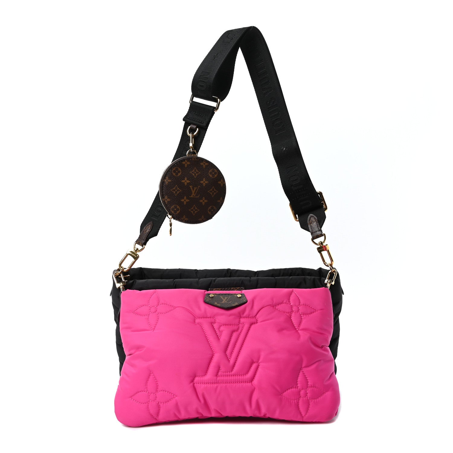 Louis Vuitton Econyl Monogram Pillow Maxi Multi Pochette Accessories Black Fuchsia 1 of 10
