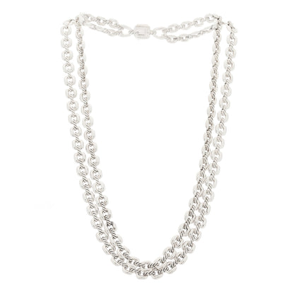 David Yurman Sterling Silver Thoroughbred Cushion Link Double Row Necklace 3 of 5