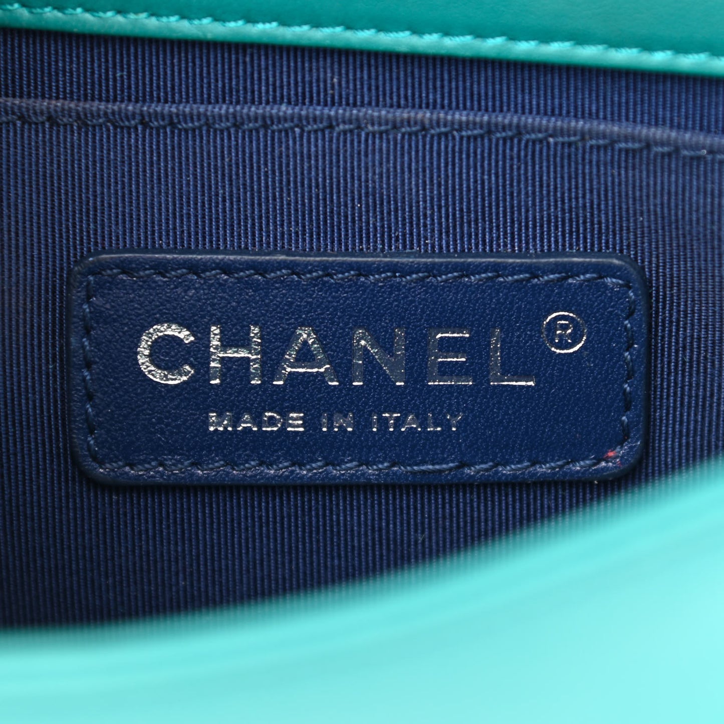 Plexiglass Patent Mini Boy Brick Flap Turquoise Navy