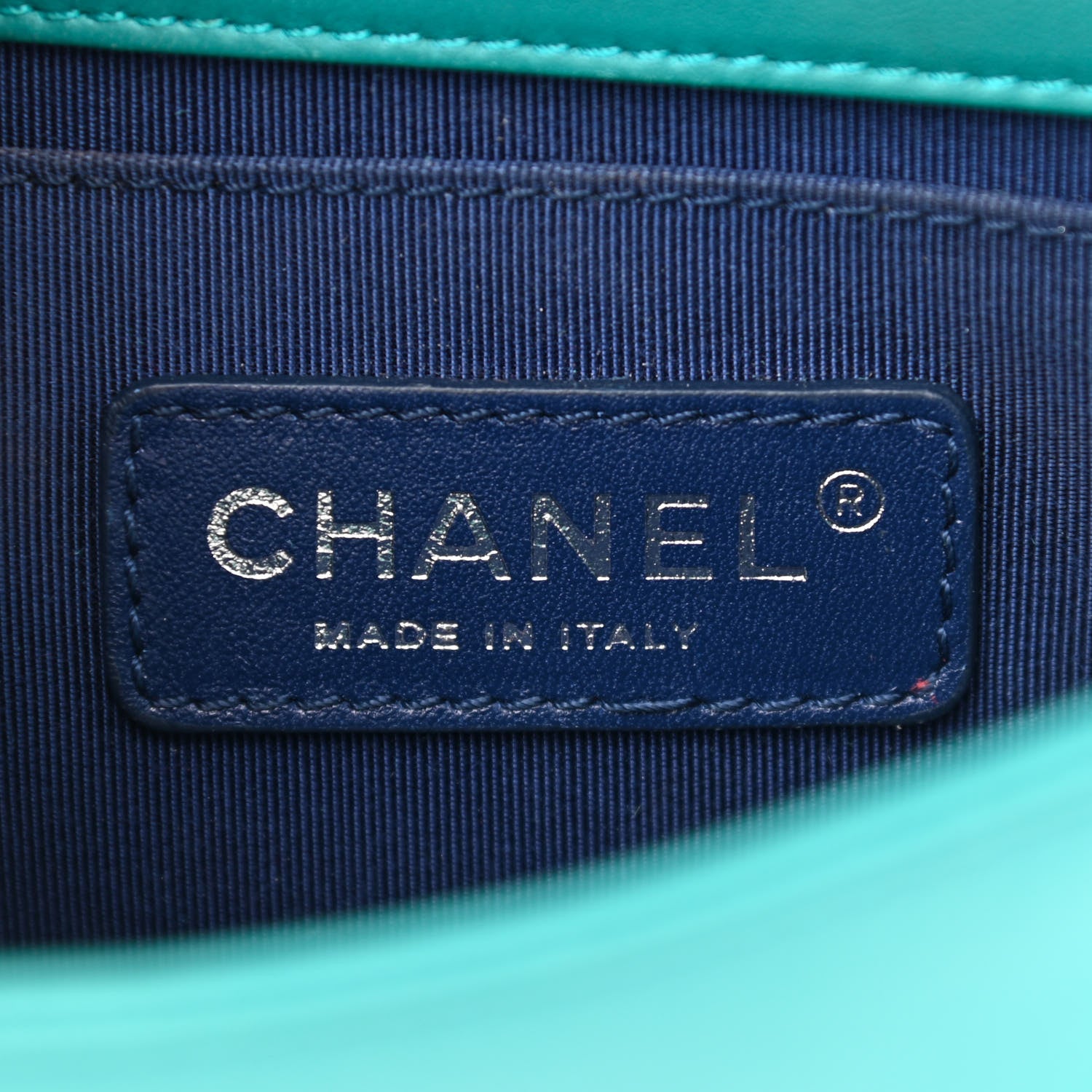 Chanel Plexiglass Patent Mini Boy Brick Flap Turquoise Navy 5 of 10