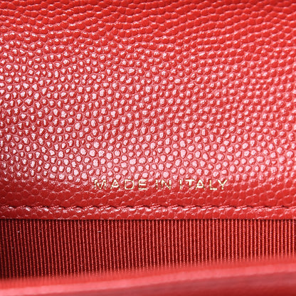 Chanel Caviar Quilted Flap Card Holder Wallet Red 7 of 9