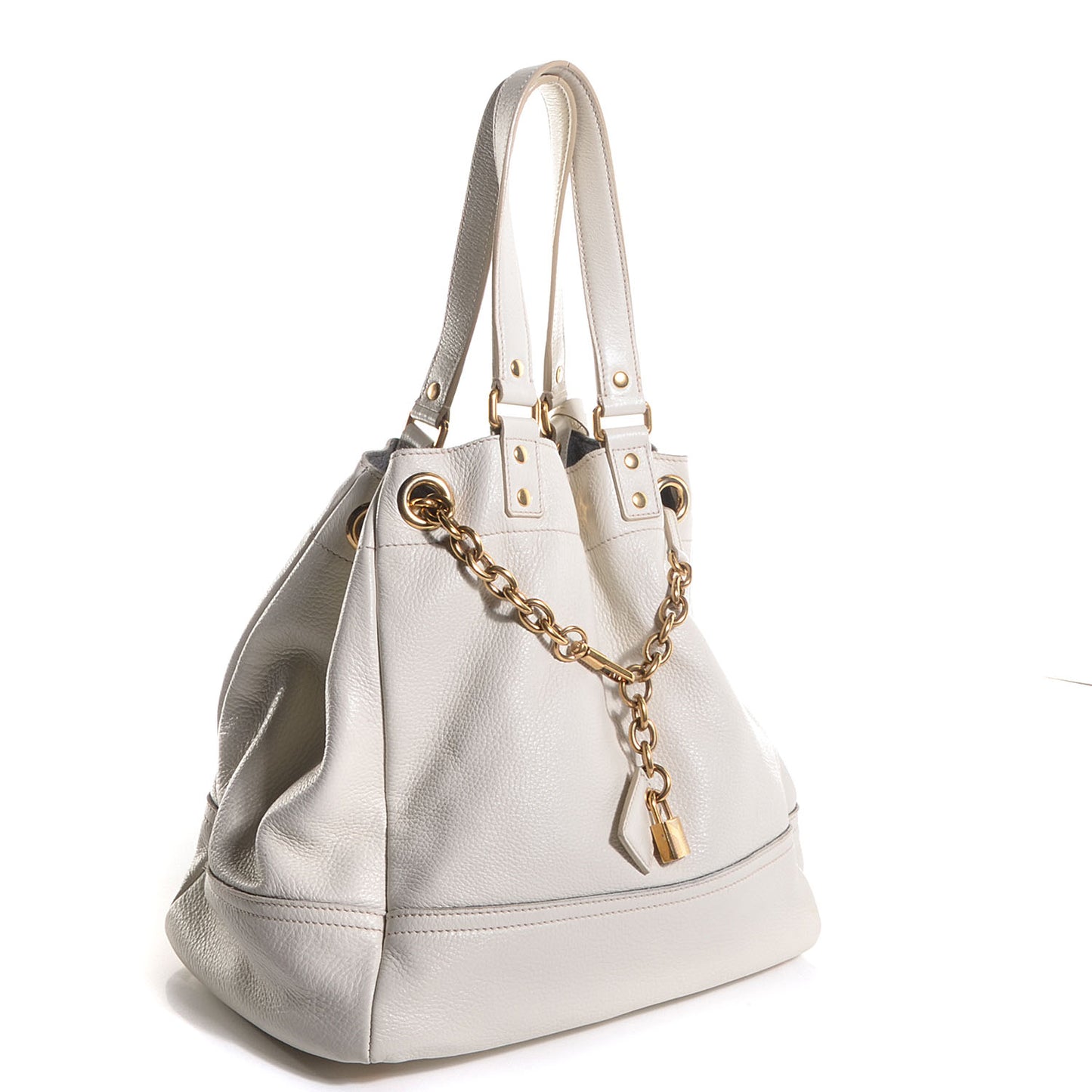 Leather Overseas Faubourg Tote White