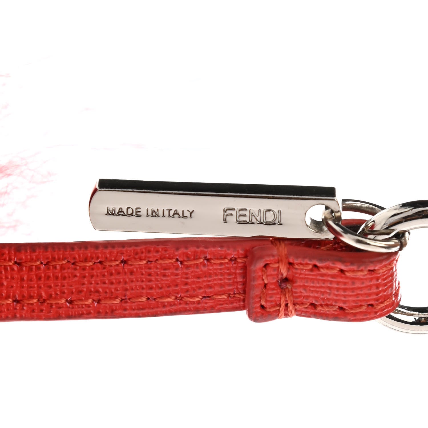 Fendi Fox Fur Snobius Monster Bag Bug Charm Red 4 of 5