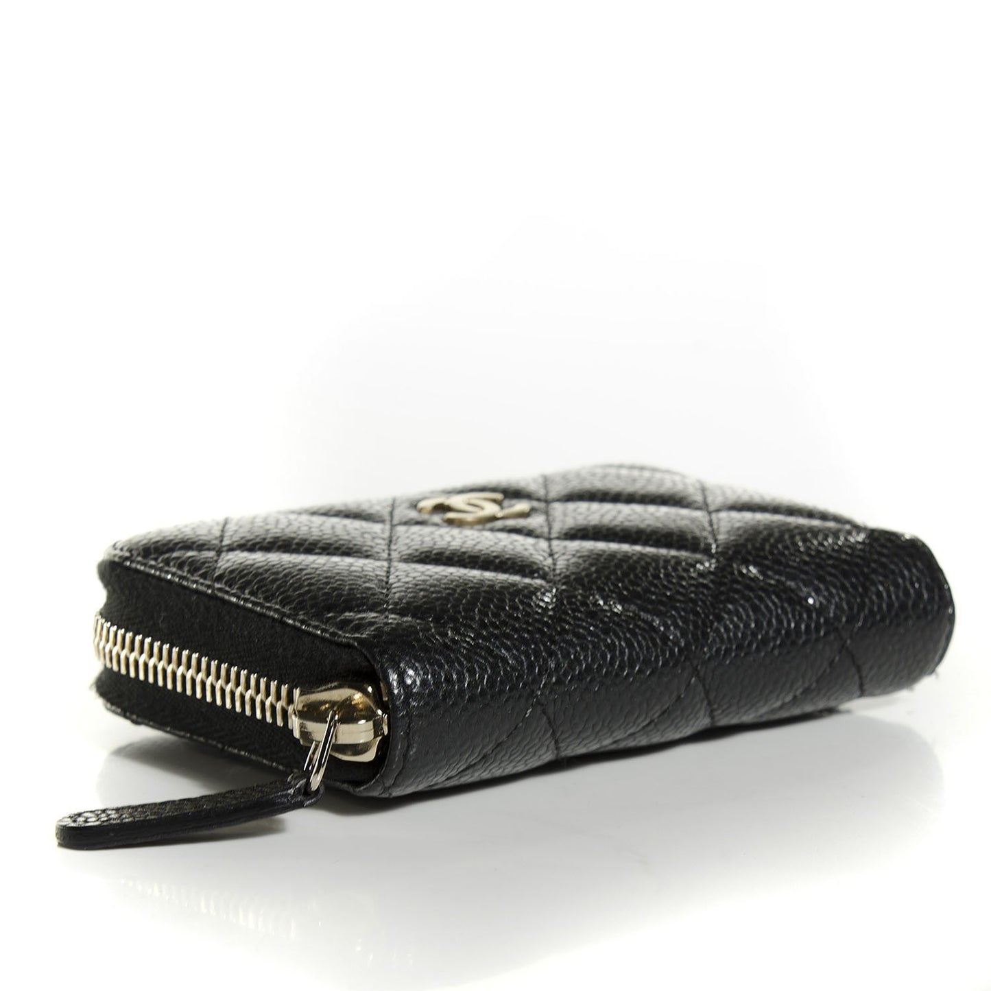 Caviar Quilted Zip Coin Purse Black