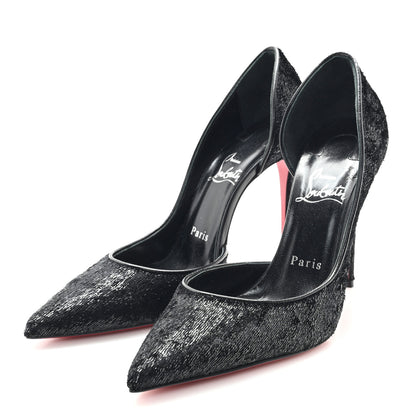 Christian Louboutin Velvet Papillon Iriza 100 Pumps 37.5 Black 4 of 9