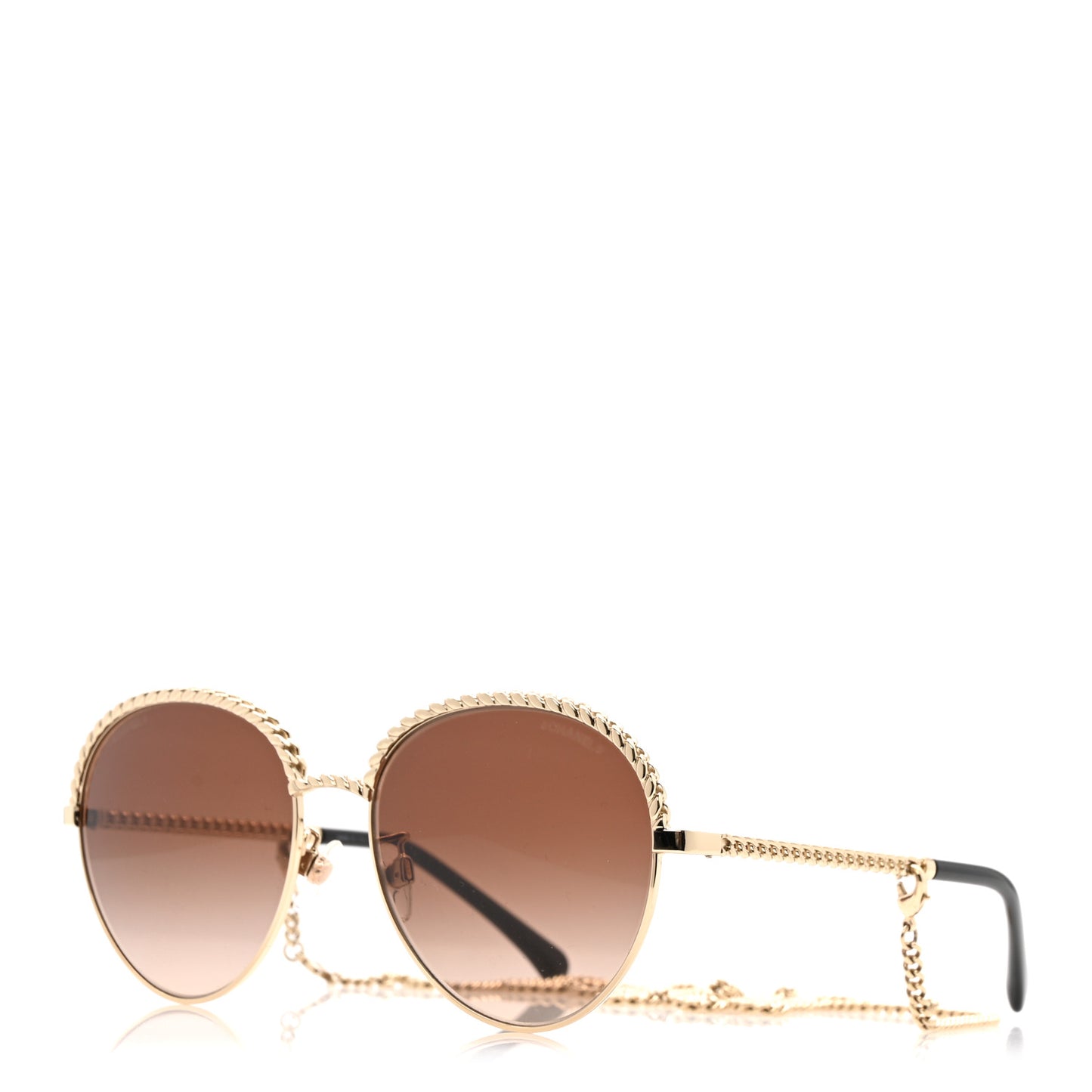 Metal Chain Round Pantos Sunglasses 4242 Brown