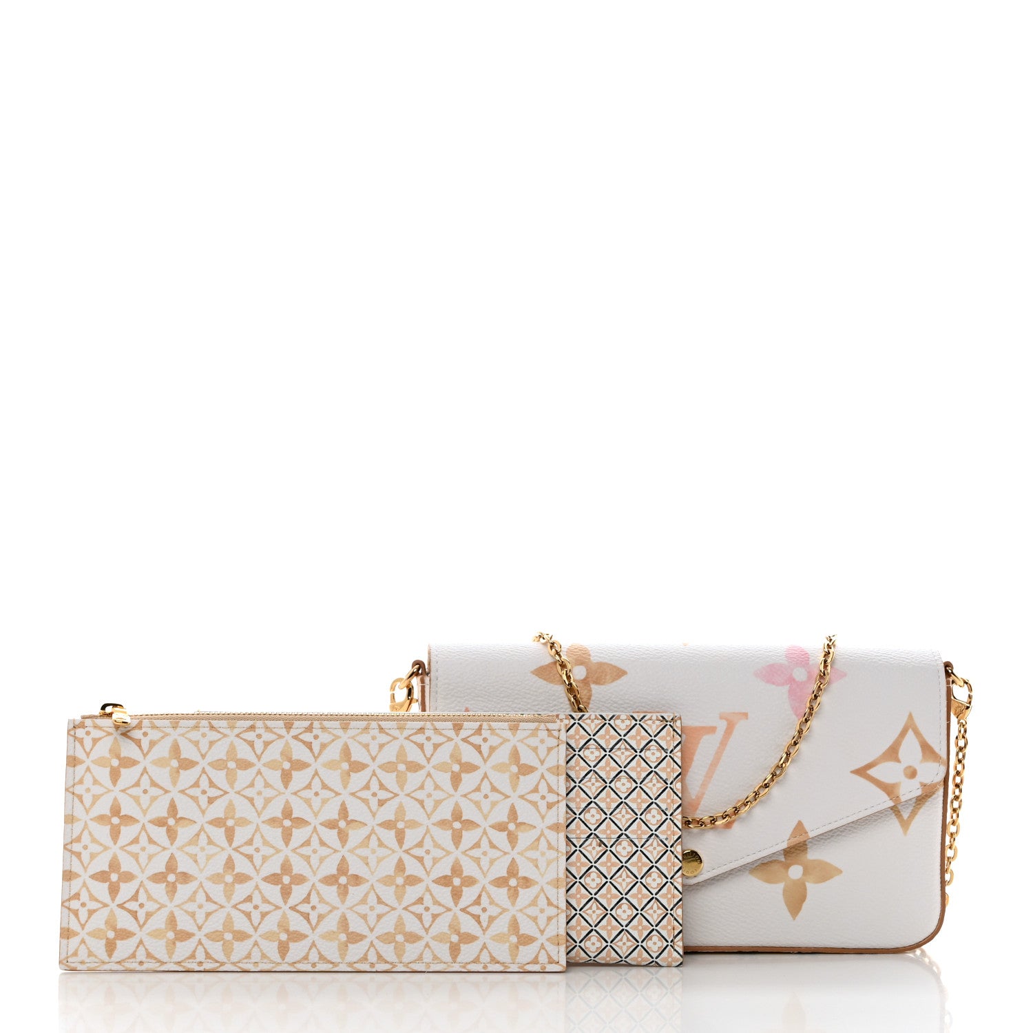Louis Vuitton Monogram Giant By The Pool 2.0 Felicie Pochette Chain Wallet Beige 2 of 10