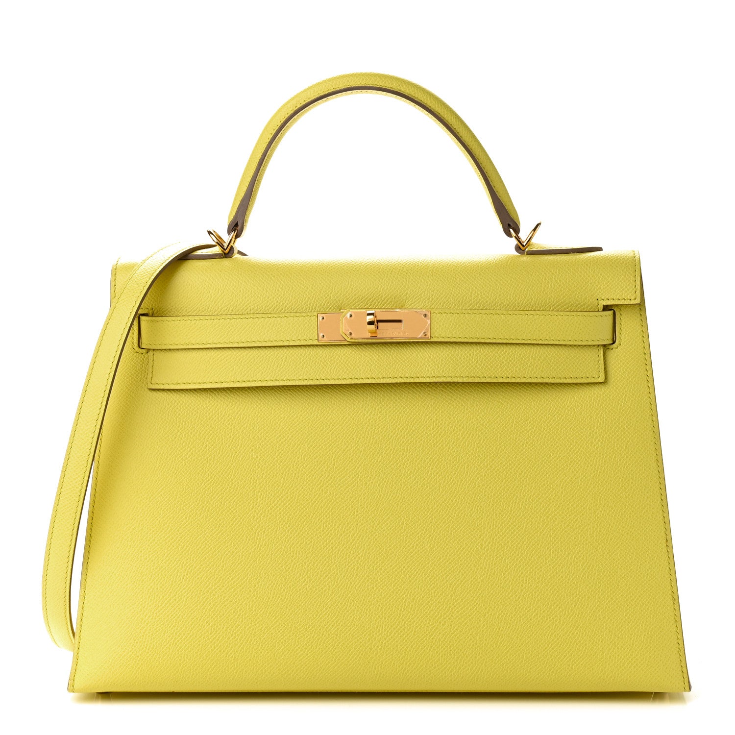 Hermes Epsom Kelly Sellier 32 Lime 1 of 9