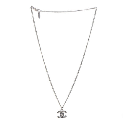 Chanel Crystal Timeless CC Necklace Silver 3 of 6