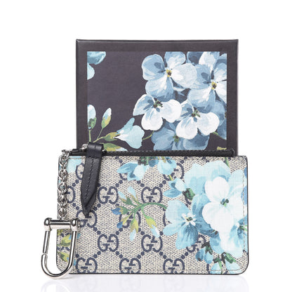 Gucci GG Supreme Monogram Blooms Key Case Beige Blue Navy 7 of 7