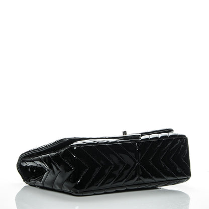 Chanel Patent Chevron Jumbo Single Flap Black 4 of 8