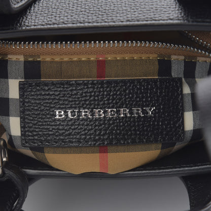 Burberry Grainy Calfskin House Check Grommet Baby Banner Tote Black 6 of 11