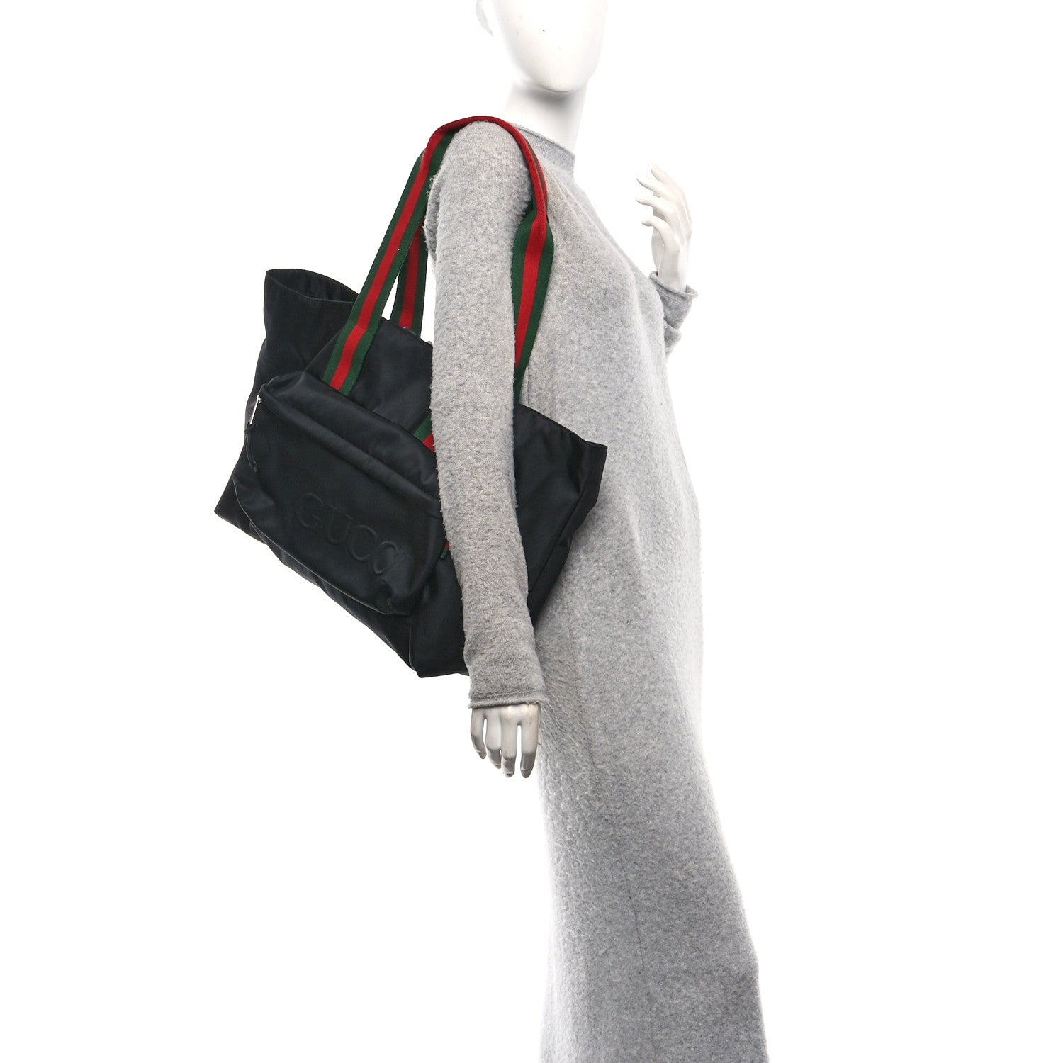 Gucci Nylon Logo Tote Black 2 of 10