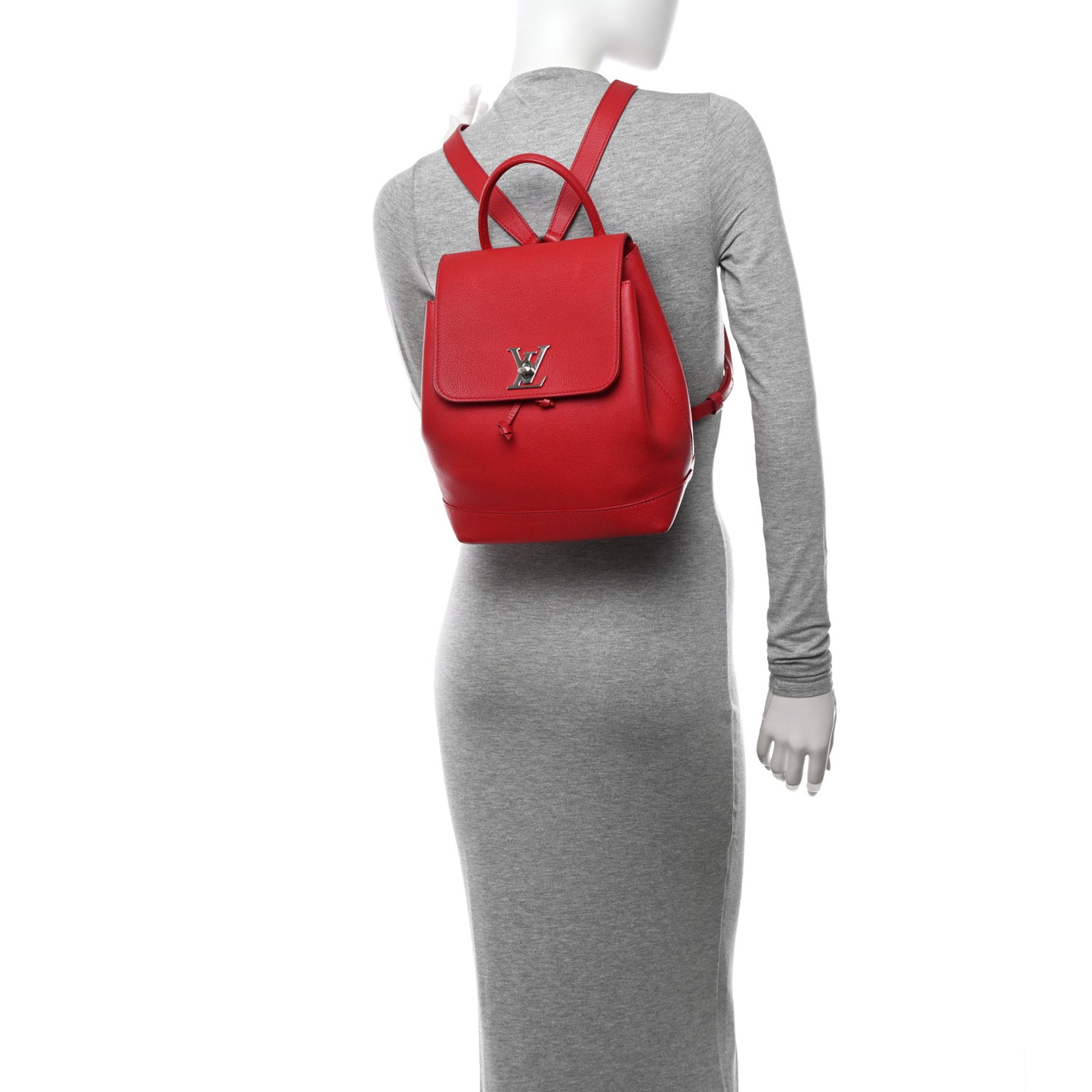 Soft Calfskin Lockme Backpack Rubis
