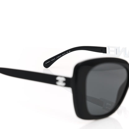 Chanel Acetate Strass Square Sunglasses 5422-B Black White 5 of 7