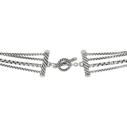 David Yurman Sterling Silver Diamond Blue Topaz Confetti Station Necklace 3 of 3