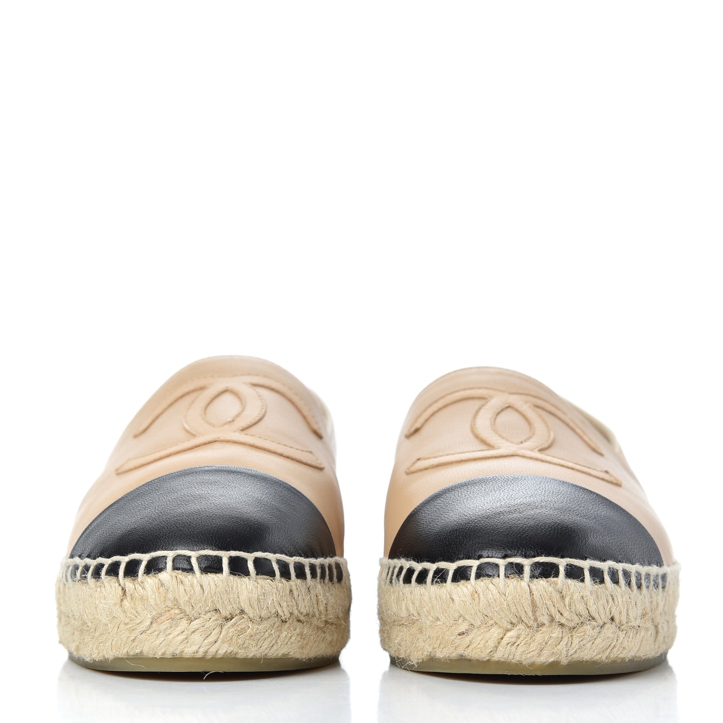 Lambskin CC Espadrilles 37 Beige Black