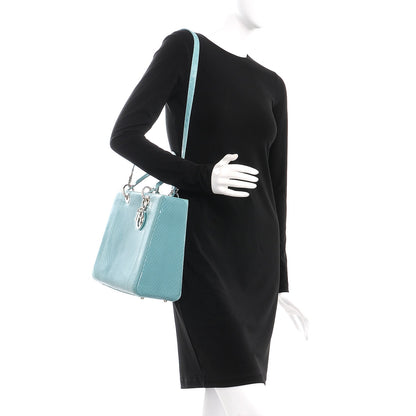 Christian Dior Python Large Lady Dior Blue 2 of 10