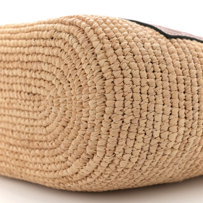 Loewe Calfskin Raffia Anagram Paulas Ibiza Pochette Bag Natural Tan 10 of 10