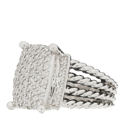 David Yurman Sterling Silver Diamond 16mm Wheaton Ring 54 7 3 of 5