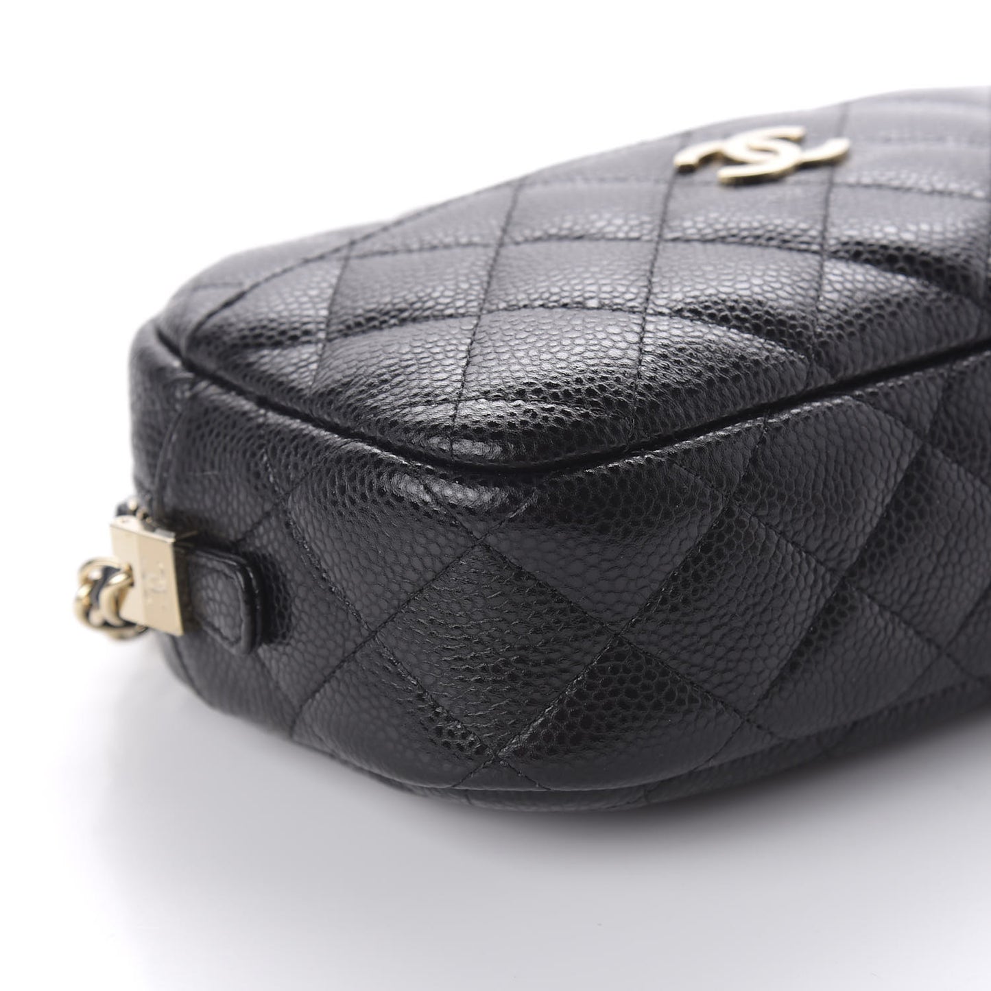 Caviar Quilted Camera Case Black