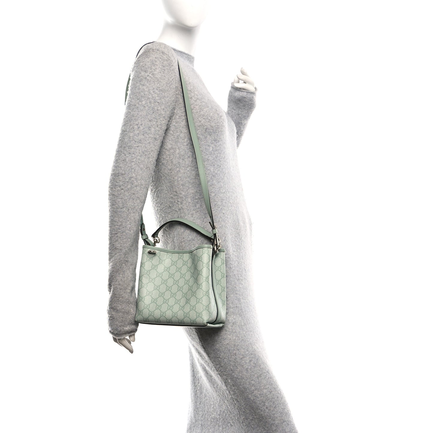 GG Supreme Monogram Emblem Small Shoulder Bag Sage Green