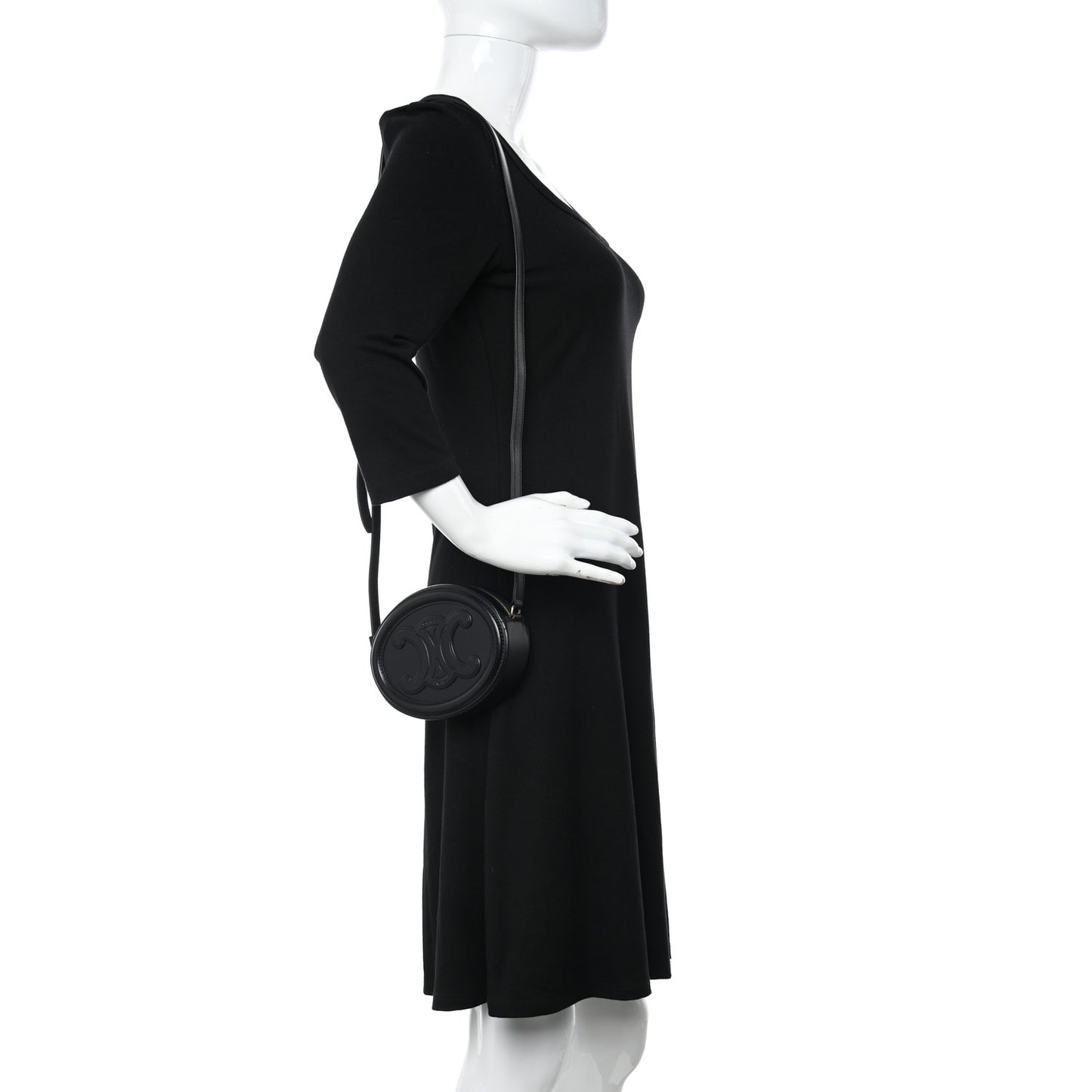Smooth Calfskin Cuir Triomphe Oval Bag Black